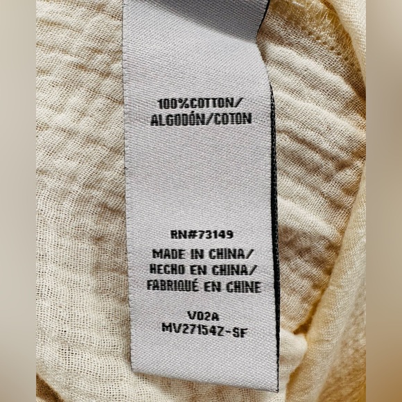 One 5 One -  Cream Gauze Pant High Rise Wide Leg Elastic Back Small NWT - Picture 8 of 8